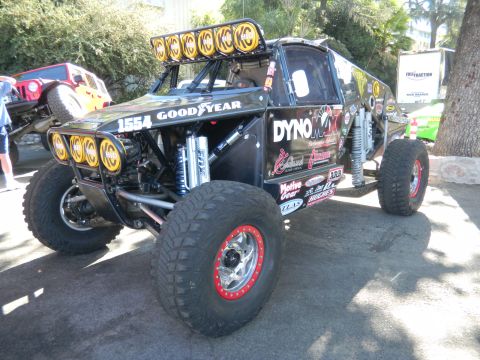 1997 Ford Ranger - This custom off-road buggy is heavily modified with numerous sponsor decals and auxiliary lighting.