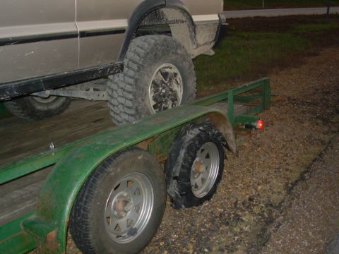 1983 Ford Bronco - A mile from home, a trailer tire popped, so we unloaded the truck on the side of the interstate and dragged the trailer the rest of the way…