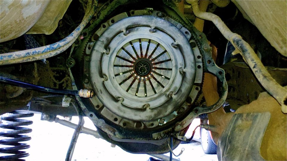 close-up of vehicle clutch assembly