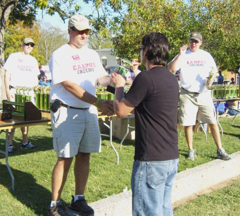 2007 Ford Mustang - Attendees receive trophies at an outdoor event, possibly a competition or award ceremony.