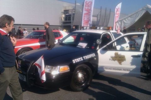 1991 Ford LTD Crown Victoria - Texas Highway Patrol Crown Victoria, likely from the early 2000s, displayed at an event.