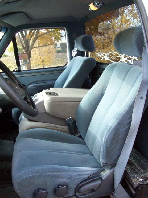 1993 Ford F-150 - Interior view of a truck, showing the seats and dashboard details.