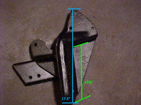 1995 Ford Bronco - A metal bracket is shown with dimensions marked as 17.5 inches and 10.5 inches.