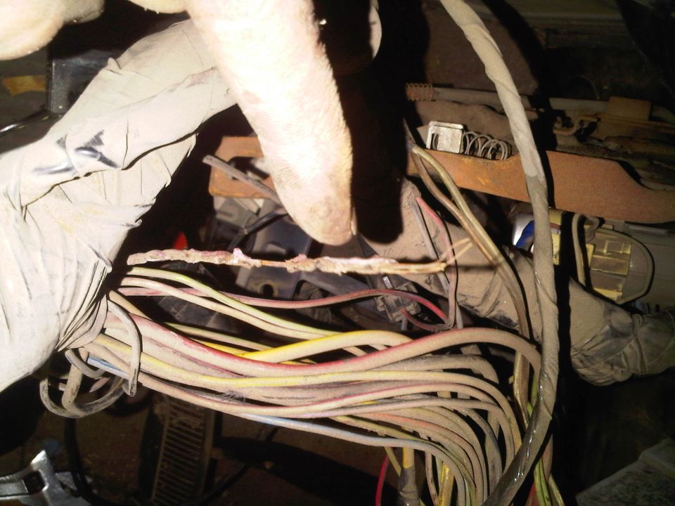 burnt wire under dash..