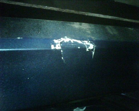 1985 Ford Bronco - backed into metal electrical box in barn and broke the top.