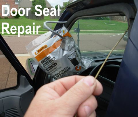 1983 Ford Bronco - Door Gaskets that have collapsed can be stuffed with caulk saver cord to eliminate wind noise & door rattles. This is MUCH easier to do wit…