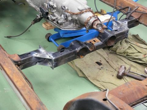 1976 Chevrolet Corvette - Transmission and frame components are visible in this close-up shot.