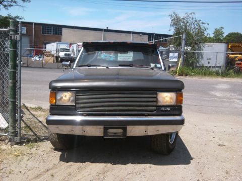 1989 Ford Bronco - This 1989 Ford Bronco is captured from a front-facing perspective, highlighting its grille and 4x4 badging.