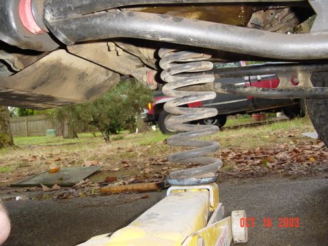 1989 Ford Bronco - Spiffy lift block for the tranny (its spring loaded)