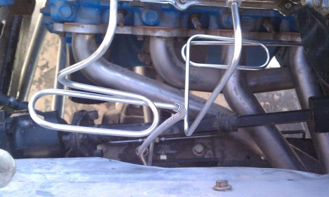 1979 Ford Bronco - Engine and exhaust system components are visible in this close-up view.