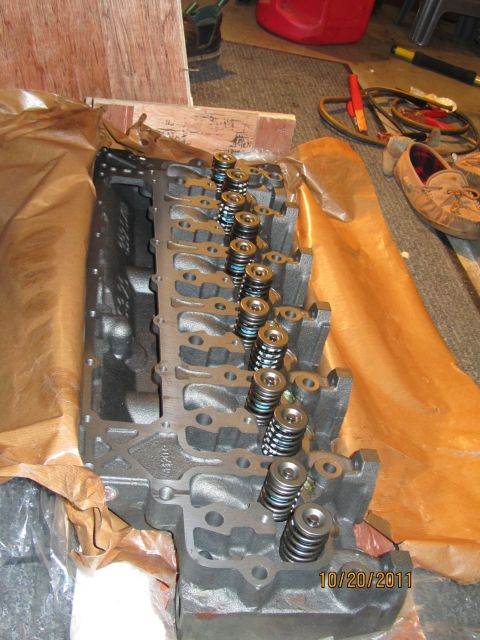 1984 Ford Bronco - Close-up of an engine cylinder head with visible springs and valves, dated 10/20/2011.