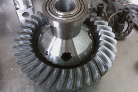 1999 Chevrolet Camaro - A close-up view of a differential gear set and bearing, with other automotive parts scattered around.