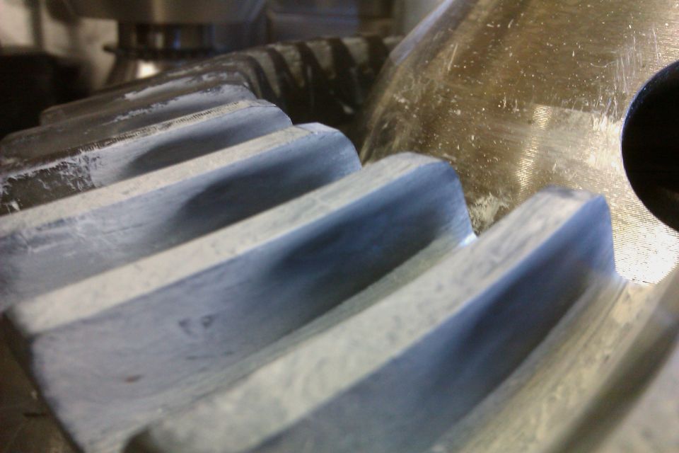 Close-up of gear teeth