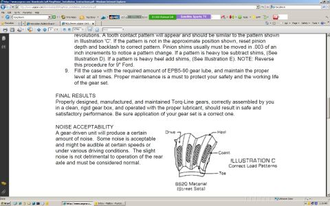 1999 Chevrolet Camaro - Page from a manual detailing gear set installation and noise acceptability.