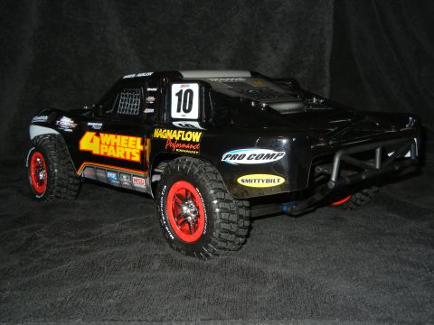2011 Ford F-150 - This remote-controlled truck features various sponsor decals and a number 10 on the roof.