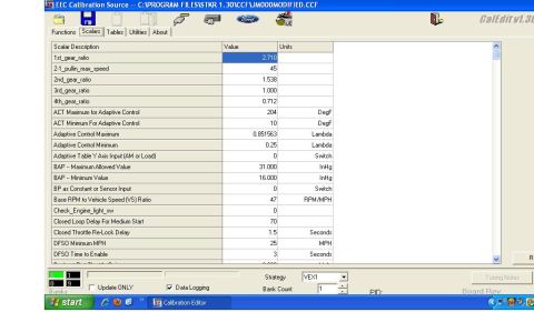 1992 Ford Bronco - ready to tune. this is a screen shot of the scalars for my EEC.