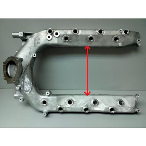 2008 Ford F-250 - This is an intake manifold, not a 2008 Ford F-250. The part has several bolt holes and a circular flange.