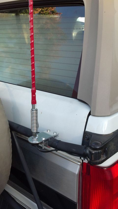 1996 Ford Bronco - CB antenna installed on the rear of a 1996 Ford Bronco.