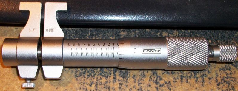 Micrometer with Fowler branding and 1-2 inch measurement range