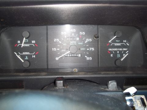 1970 Ford Ranchero - The vehicle's dashboard displays its current speed, fuel level, and engine temperature.