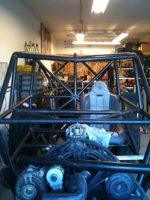 1966 Ford Bronco - This custom buggy's interior and engine are visible from a rear-facing perspective.