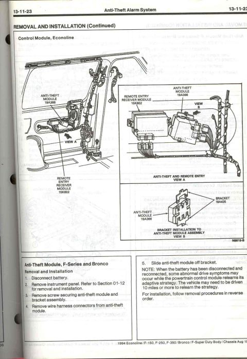 1996 Ford Bronco - Anti-Theft Module removal 1
