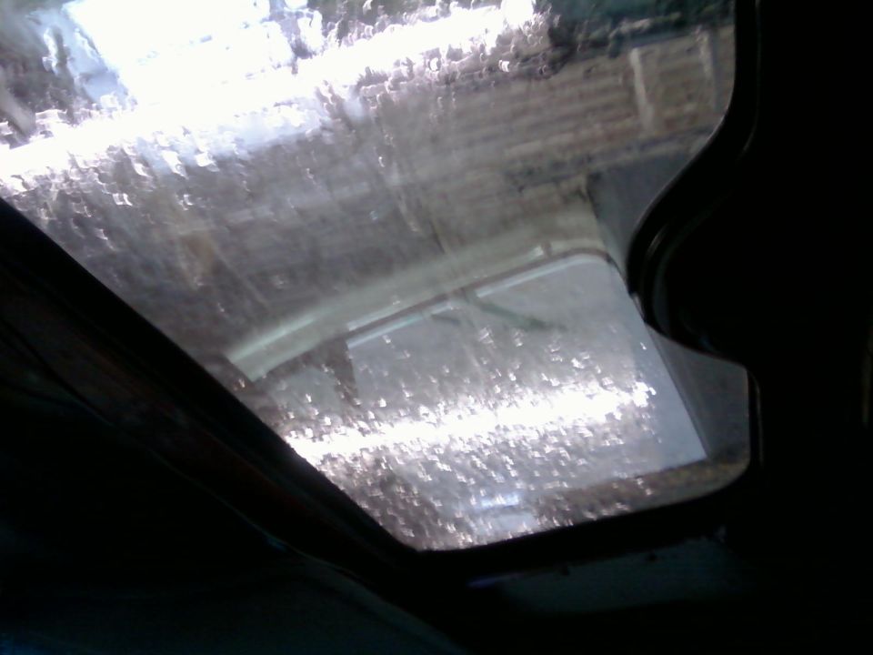 Interior sunroof with water droplets