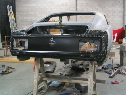 1970 Ford Mustang - tail light panel looks pretty good! no issues going in.