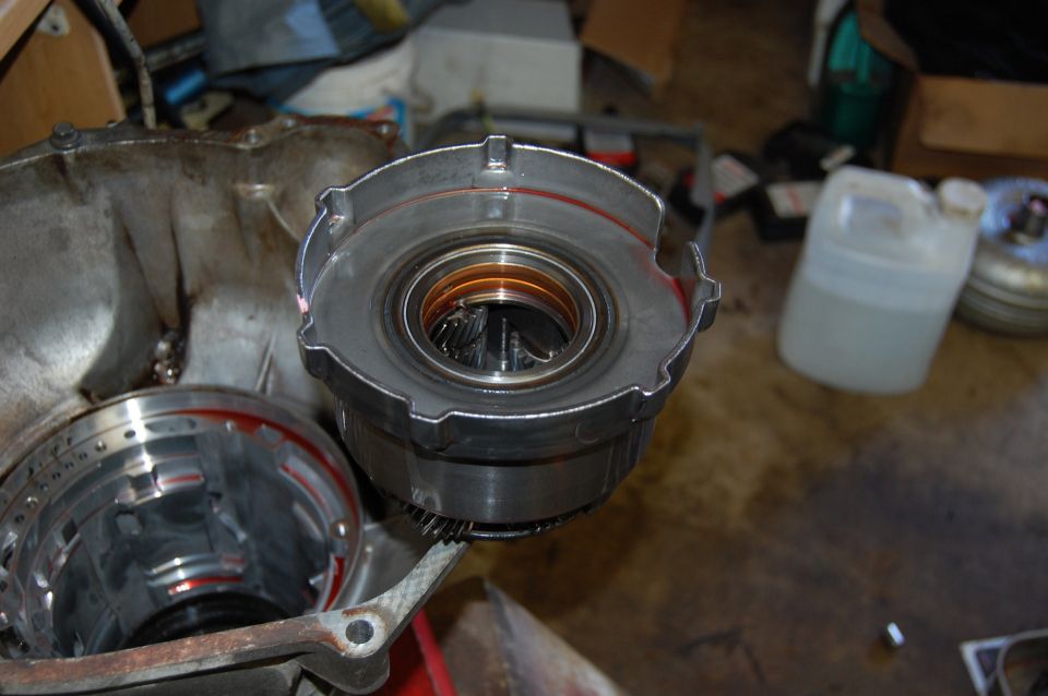 Close-up of a transmission torque converter clutch assembly