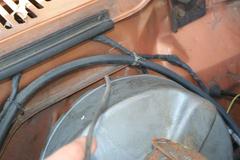 1982 Ford Bronco - Wiring and components visible in the engine bay, possibly related to the charging system.