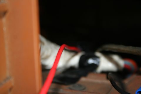 1982 Ford Bronco - Electrical wiring and connectors are visible in this close-up view.