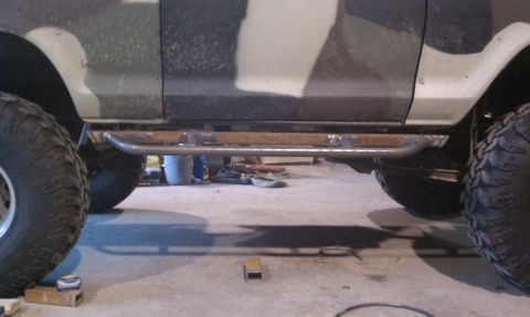 1990 Ford Bronco - This vehicle has custom-welded sliders installed, providing protection for the rocker panels.