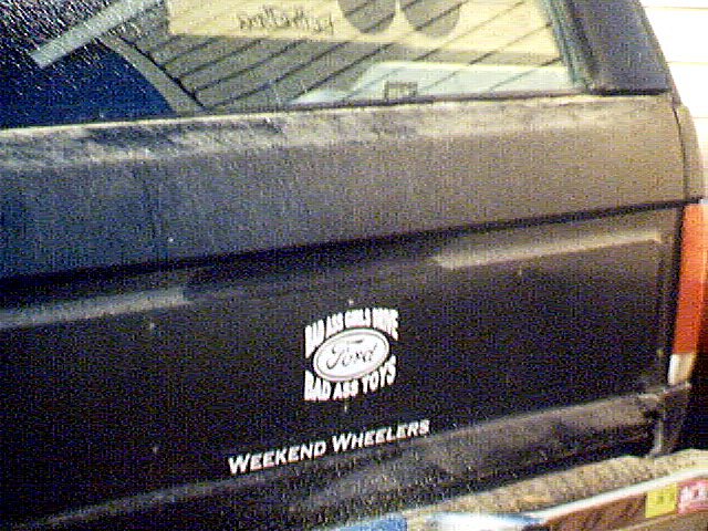 Close up of tailgate and my new stickers. 09/22/03