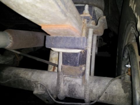 1995 Ford Bronco - This photo shows the rear axle and suspension of a vehicle, not the entire vehicle.