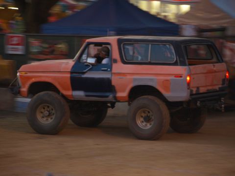 1978 Ford Bronco - This 1978 Ford Bronco is seen in a 3/4 front view, with a two-tone paint scheme.