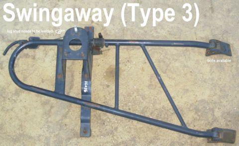 1983 Ford Bronco - SOLD Type 3 Swingaway Spare Tire Carrier fits '78-96 Bronco Original replacement lug stud now welded on. Actual dimensions: ~44x24x10"…