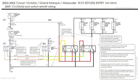 1996 Mercury Grand Marquis - \\'09- CV/GMQ lock switches into '03-'05 model CV/GMQs W/O DDM (w/o RKE)