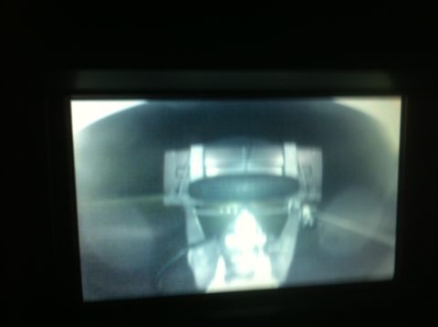2007 Subaru Impreza - A dashboard screen displays a camera feed, likely from a backup or interior camera, showing a close-up view of a car's interior components.