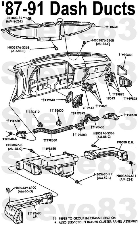1983 Ford Bronco - '87-91 A/C Ducts