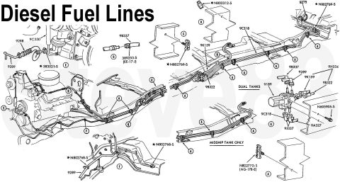 1983 Ford Bronco - '89 Diesel Fuel Lines