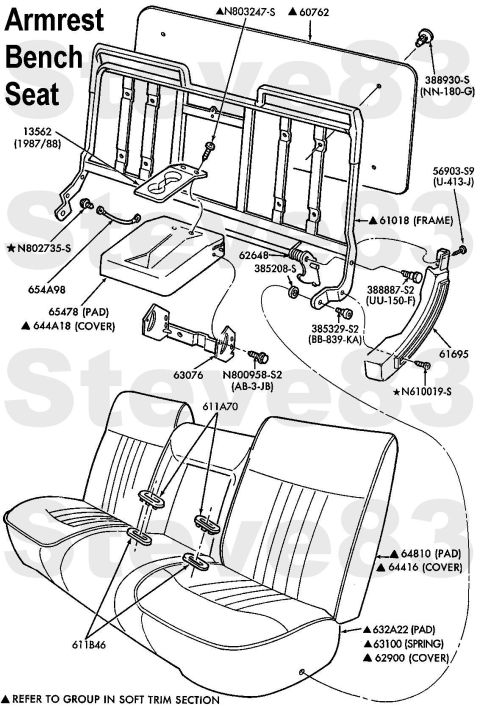 1983 Ford Bronco - Bench Seat with Armrest IF THE IMAGE IS TOO SMALL, click it.
