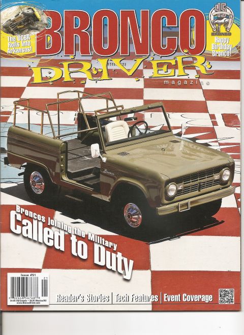 1989 Ford Bronco - Bronco Driver Magazine cover a 1989 Ford Bronco with the headline "Broncos Joining the Military Called to Duty".