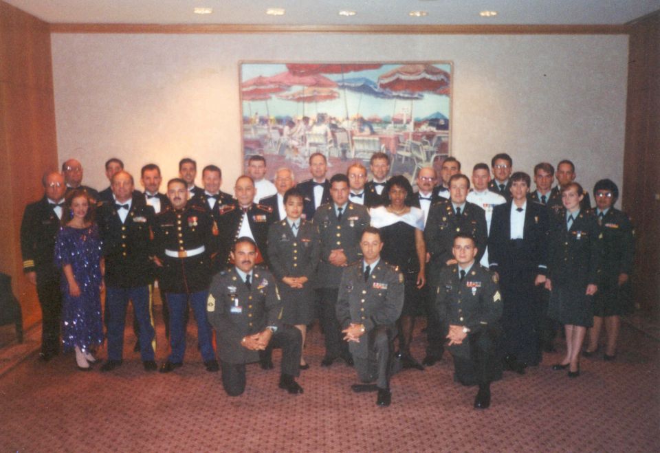 These were the US officers attending the event, and the NCOs supporting it.  I'm back there on the R behind my glasses.