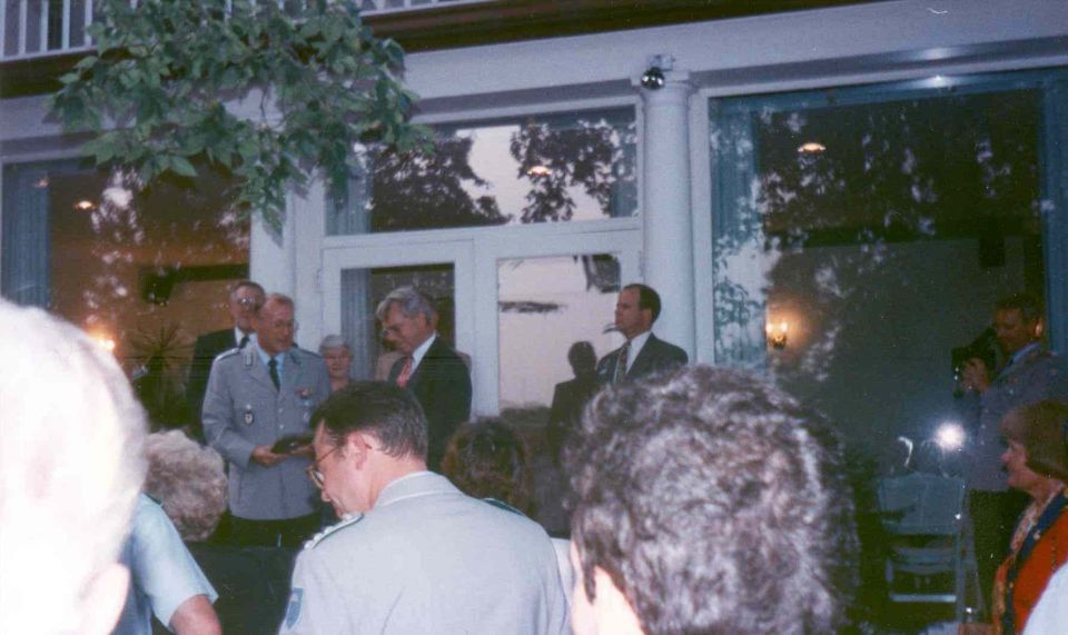 The last event was a formal reception dinner at the German embassy, and my passengers invited me to attend.