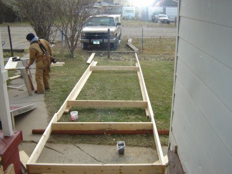 1984 Ford Mustang - Im so proud of my dad. He came out in his long johns and carharts, in 40 degree weather. To help his son build the handicap ramp .He wouldn…