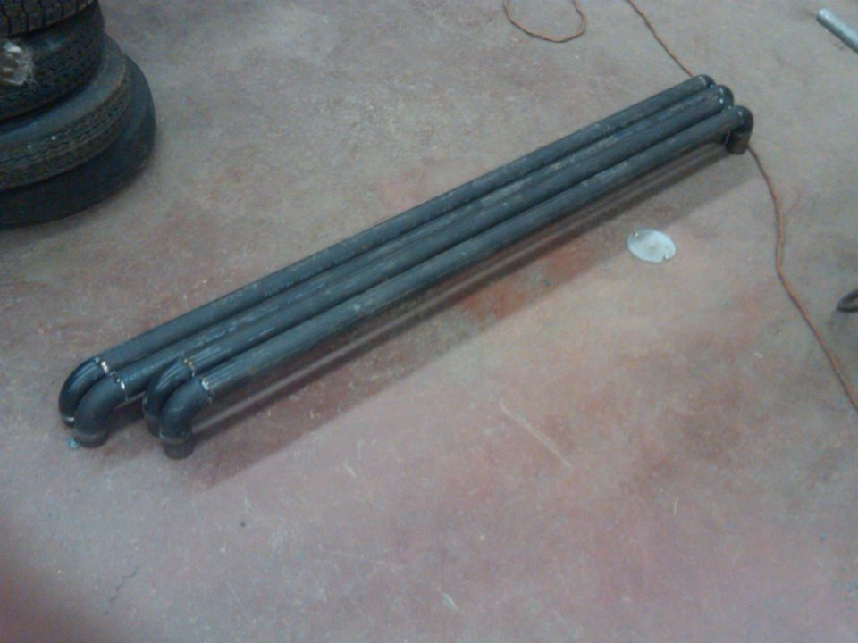 rock sliders progress. step bits done.  mine are the shorter ones. the big ones are the ones im making for my teacher