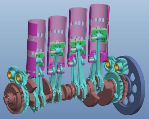 1969 Ford Fairlane - Diagram shows the internal components of an inline engine, including the crankshaft and pistons.