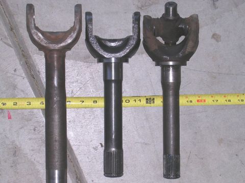 1994 Ford Bronco - left to right, stock 35 spline inner for '87 kingpin, 35 spline yukon outer, 30 spline stock out