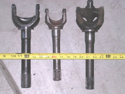 1994 Ford Bronco - left to right, 35 spline outer, dana 44 outer, 30 spline stock outer for 60