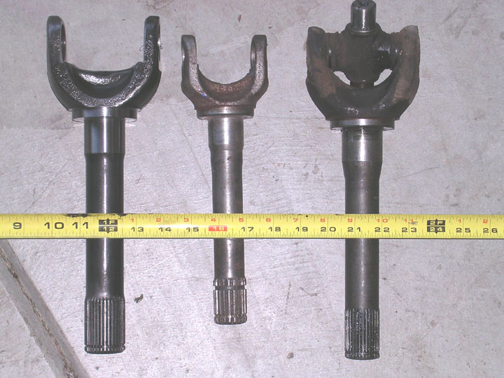 left to right, 35 spline outer, dana 44 outer, 30 spline stock outer for 60